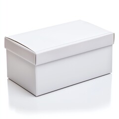 A plain white storage box ideal for organizing items, suitable for home or office use, combining style with functionality.