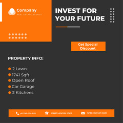 Real estate house social media post, banner, and flyer template