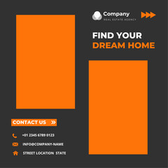 Real estate house social media post, banner, and flyer template