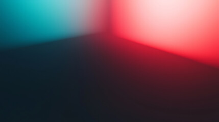 Abstract light play with blue and red hues in a corner