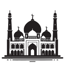 Mosque silhouette vector illustrations