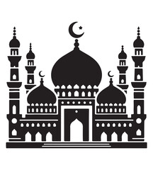 Mosque silhouette vector illustrations