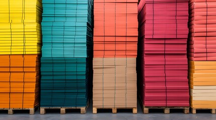 Colorful Stacks of Paper for Office Management