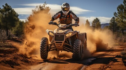 A man is riding a dirt bike through a muddy field