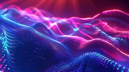 Obraz premium Abstract Neon Light Waves