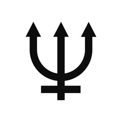 Planet Neptune astrological symbol vector flat style icon - Space magical tattoo sign isolated on white background © lnm