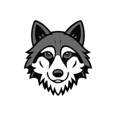 Naklejka premium Angry Wolf Head Mascot Silhouette Vector Design