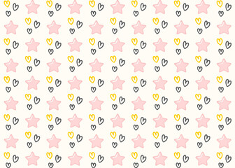 Pink Star and Heart for Valentine's Day Orienment Seamless Pattern Traditional Design for Background, Carpet, Wallpaper, Clothing, Wrapping, Fabric, Vector, Illustration, Embroidery Style