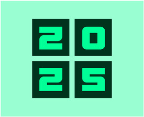 2025 Happy New Year Green Design Elegant Abstract Vector Illustration