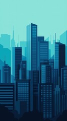Urban Skyline A Modern Cityscape Illustration Emphasizing Architectural Beauty and Structure