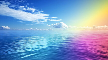 Fototapeta premium Serene ocean view with vibrant sunset colors