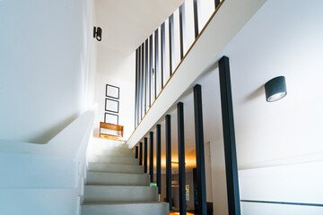 Home staircase interior, floor, living room, empty space real estate