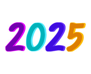 2025 Happy New Year Multicolor Design Elegant Abstract Vector Illustration