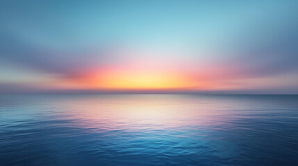 Obraz premium Serene sunset over calm ocean waters