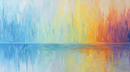 Abstract vibrant colors reflecting on calm water