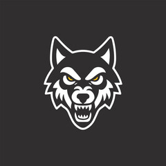 Angry Wolf Head Mascot Silhouette Vector Design