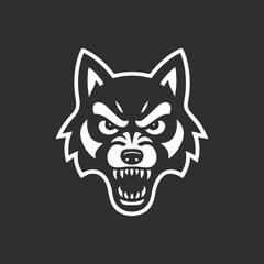 Angry Wolf Head Mascot Silhouette Vector Design