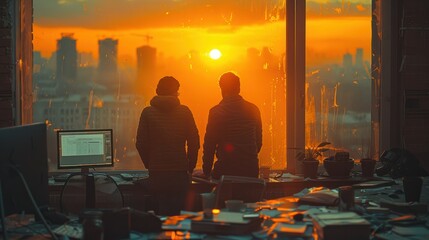 software developers coding new project together in office