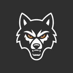 Angry Wolf Head Mascot Silhouette Vector Design