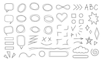 
set for illustration of speech bubbles with varying lines sketch style, communication between people, vector in high quality