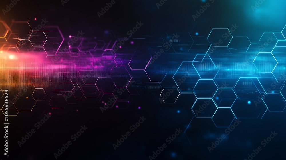 Poster a beauty futuristic abstract background in a high-tech style. shining lines and patterns resembling 
