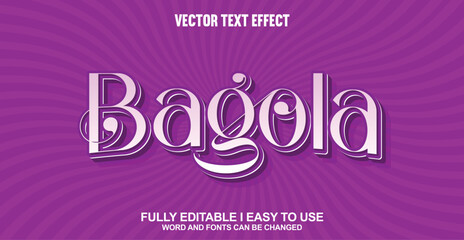Bagola Fully Editable 3D Vector Text Effect