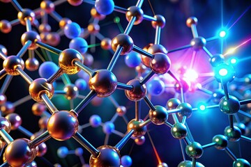 Stunning 3D Render of Molecule Model with Long Exposure Effect for AI Generated Science Visuals