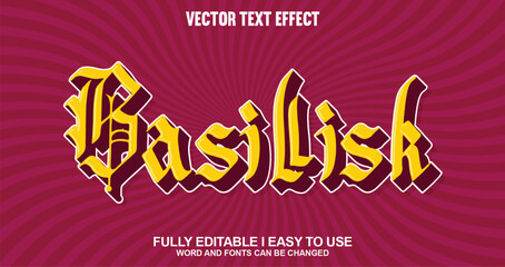 Basillisk Fully Editable 3D Vector Text Effect