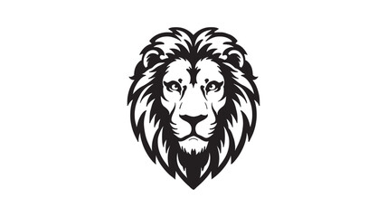 Majestic Lion Head Vector Illustration in Black and White illustration 