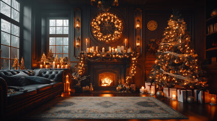 christmas tree at night