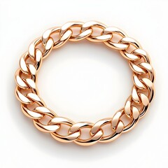 Obraz premium Stunning Golden Chain Forming a Perfect Circular Shape on White Background