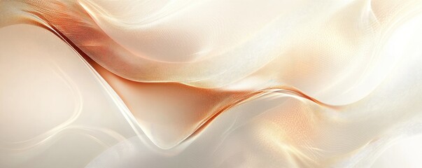 Fototapeta premium Abstract background with golden lines, an elegant pattern for design. Vector illustration of a beautiful, luxurious wallpaper in light beige and gold colors. Abstract wavy line art for a banner
