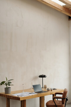 Modern Workspace with Natural Wood Elements