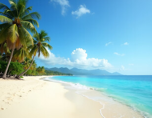 beach with soft white sand and gentle waves