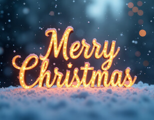 The phrase Merry Christmas written in elegant