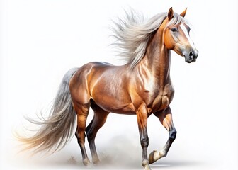 Obraz premium Stunning Isolated Horse Portrait on White Background for Stock Photography