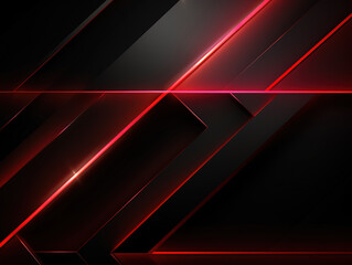 Neon Glow Black Red Geometric Background with Smooth Soft Blur Texture