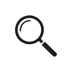 Black search icon silhouette vector on white background