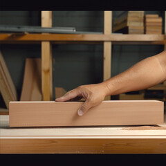 Carpenter working in workshop