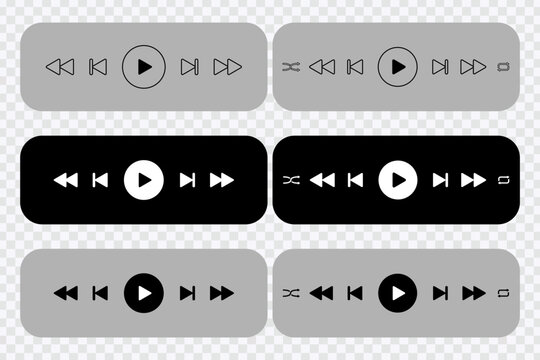 "Flat style play button icon for music players and playback interfaces."