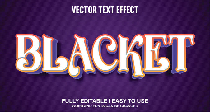Blacket Fully Editable 3D Vector Text Effect