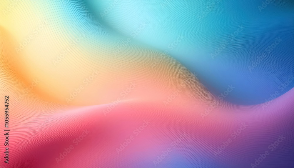Wall mural colorful abstract wavy background with smooth gradients and soft hues.