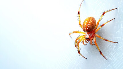 Spider on a white background, showcasing detailed features and vibrant colors.
