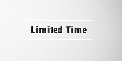 A simple and clear message reads Limited Time in a bold black font centered on a white background providing a prominent visual for promotions with room for extra details above