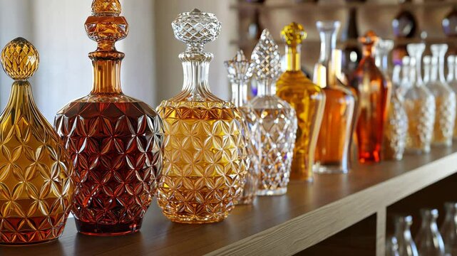 Maquetas de botellas de cristal color &Atilde;&iexcl;mbar Video