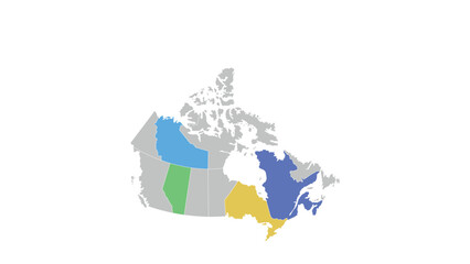 Canada map infographic presentation layout.