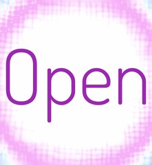 not created by AI, illustration of a background with text, OPEN quote on bokeh pink gradient background 