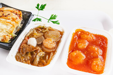 八宝菜とエビチリ