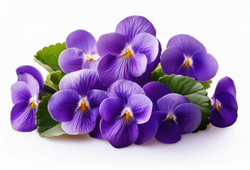 Obraz premium Violet flower isolated on white background. Violet isolated. Violet perfume flower, perfume flower oils, perfume essential flowers, violet perfume essential oils.