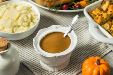 Homemade Thanksgiving Turkey Gravy in a Bowl